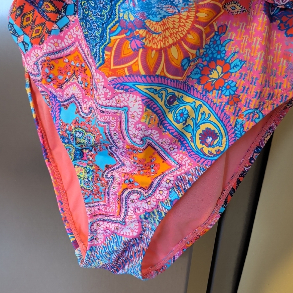 Bleu Rod Beattie Multicolor Paisley One Piece Swimsuit - Picture 2 of 7